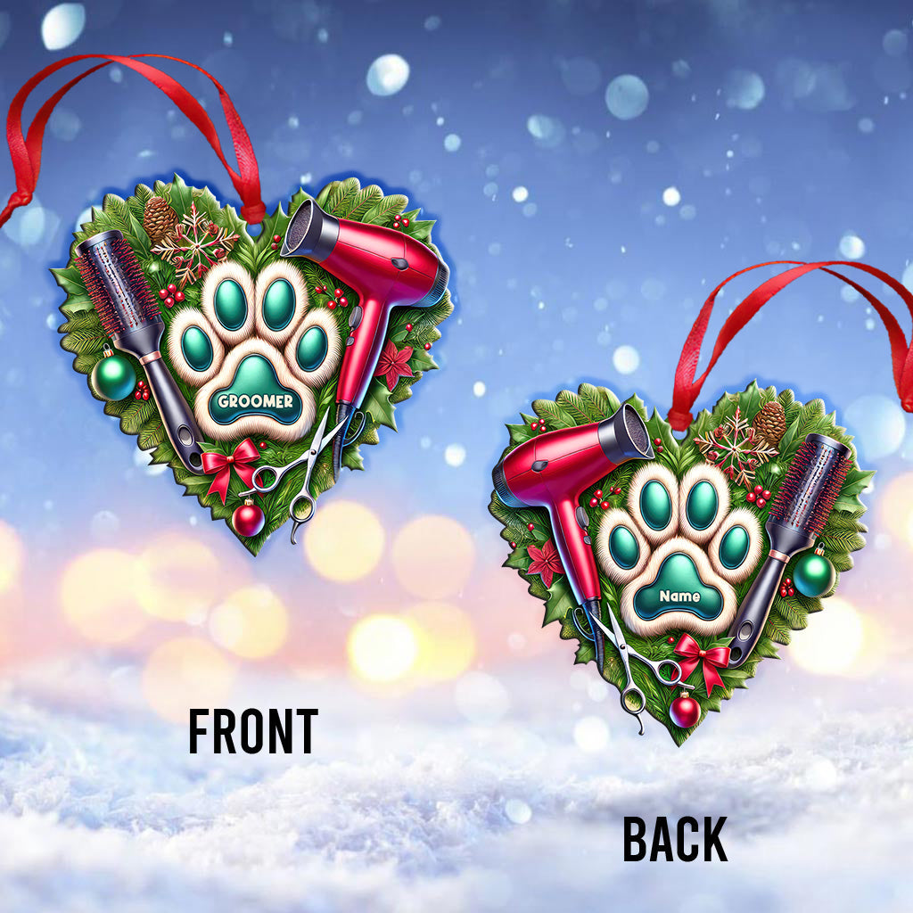 Blisscorners Custom Name Groomer Ornament, Home Decor Christmas Gift2D Flat LM2211