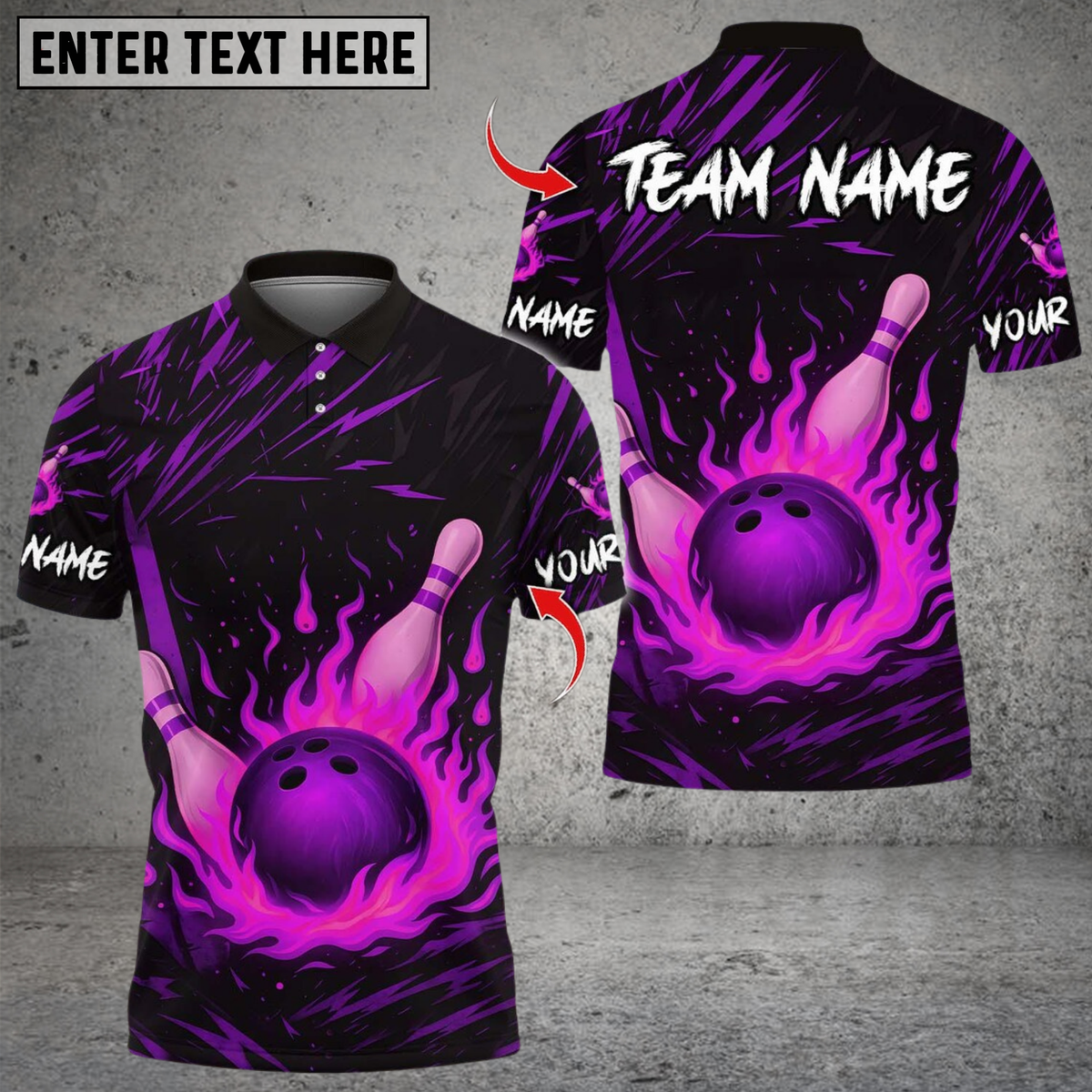 Blisscorners Bowling Flame Multicolor Customized Name, Team Name 3D Shirts 656