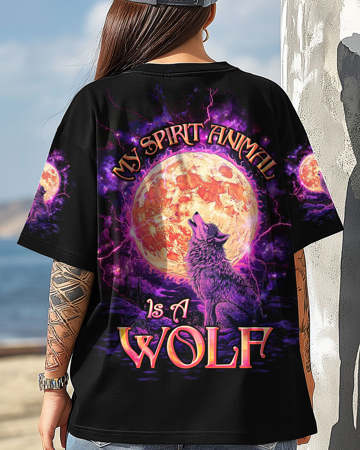 BLISSCORNERS MY SPIRIT ANIMAL IS A WOLF ALL OVER PRINT