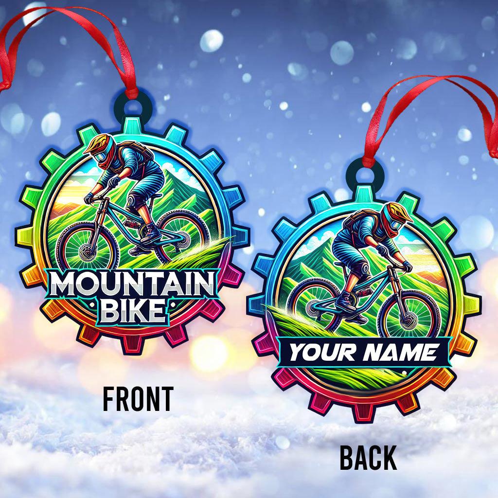 Blisscorners Custom Name Mountain Bike Ornament, Christmas Gift for Mountain Bike Lovers2D Flat LM2111