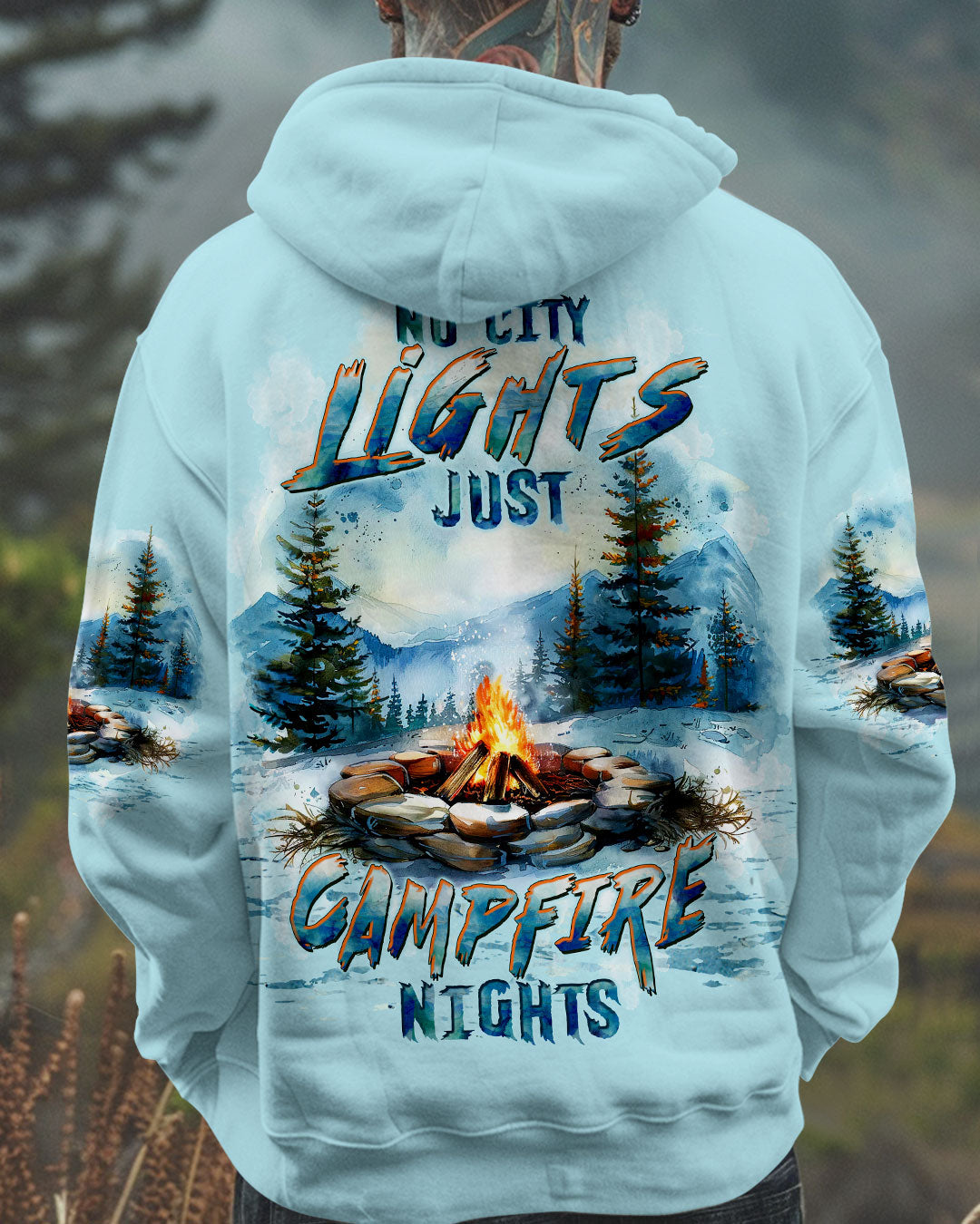 BLISSCORNERS NO CITY LIGHTS JUST CAMPFIRE NIGHTS ALL OVER PRINT