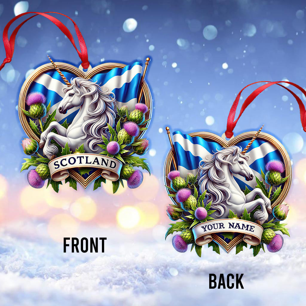 Blisscorners Custom Name Scotland Ornament, Christmas Gift for Scotland Lover42D Flat LM2211