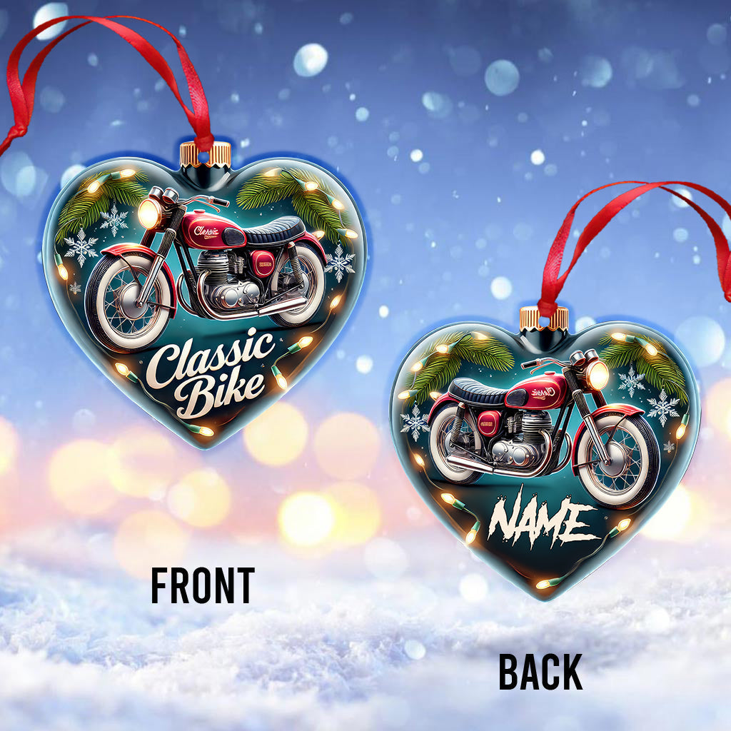Blisscorners Custom Name Classic Bike Ornament, Christmas Gift for Classic Bike Lover2D Flat LM2211
