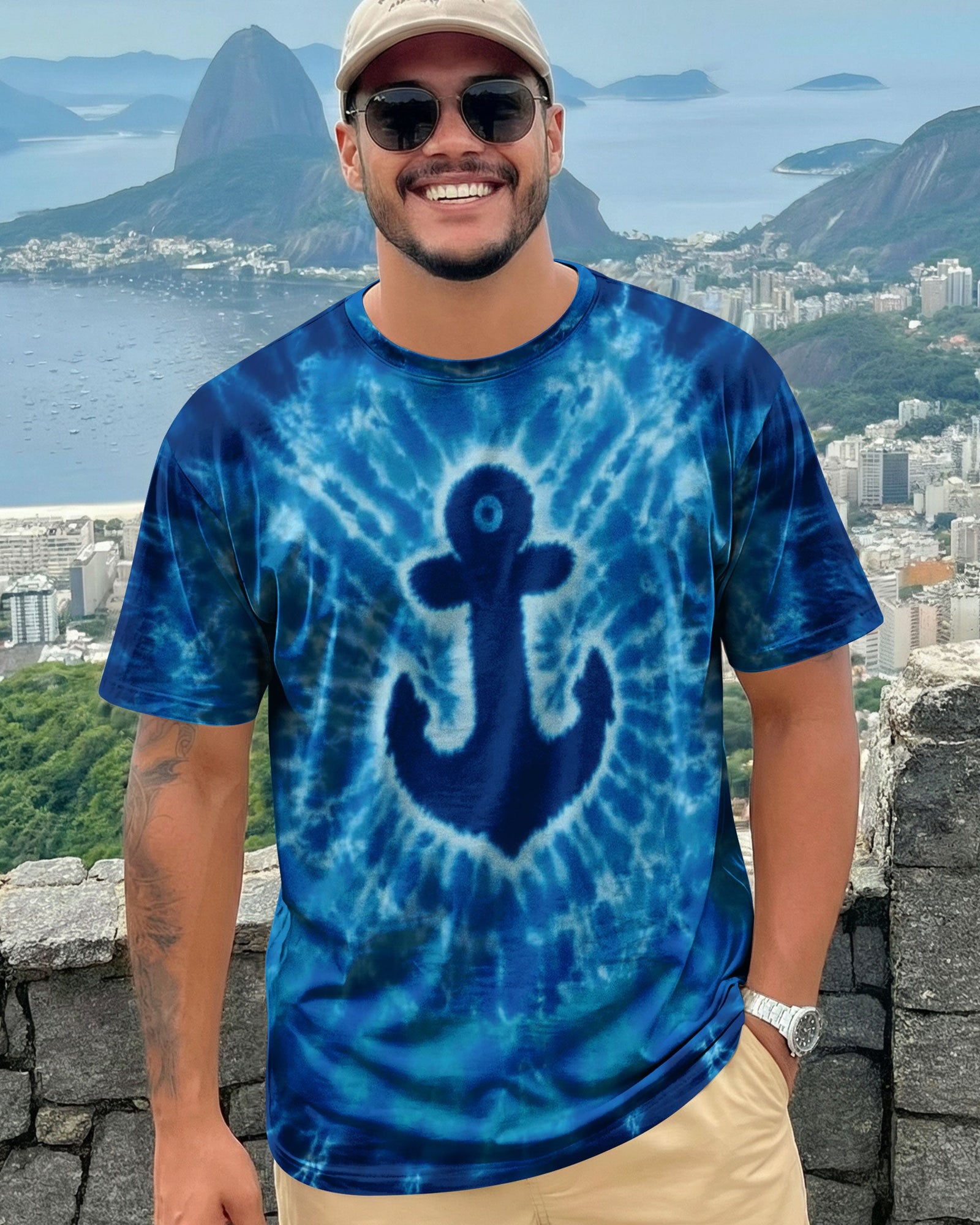 BLISSCORNERS ANCHOR TIE DYE  ALL OVER PRINT