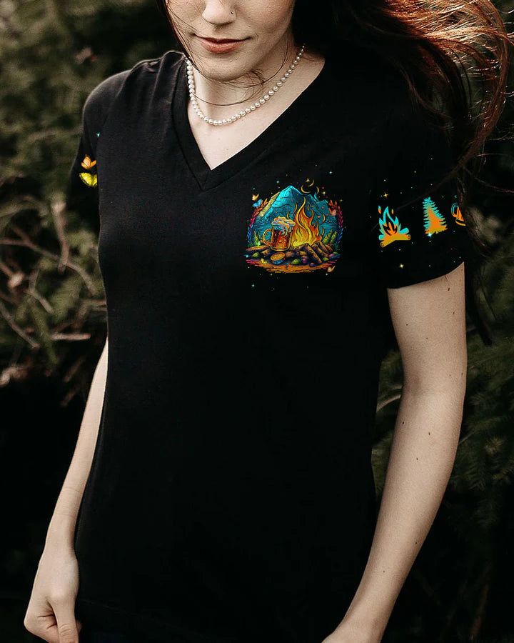 BLISSCORNERS CAMPING WITHOUT BEER IS JUST SITTING IN THE WOODS ALL OVER PRINT