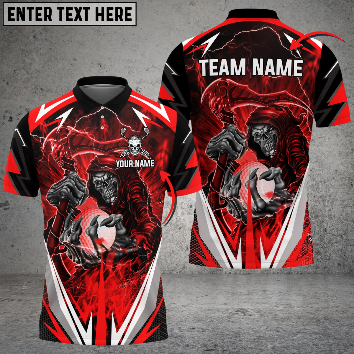Blisscorners Golf Lightning Reaper Multicolor Customized Name, Team Name 3D Shirts