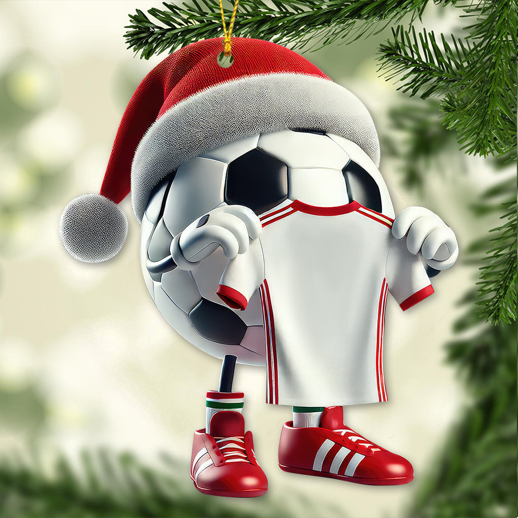 Blisscorners Custom Name Soccer Ornament, Christmas Soccer Gift2D Flat LM2211