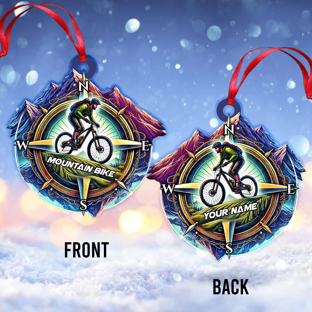Blisscorners Custom Name Mountain Bike Ornament, Christmas Gift for Mountain Bike Lover2D Flat LM2111