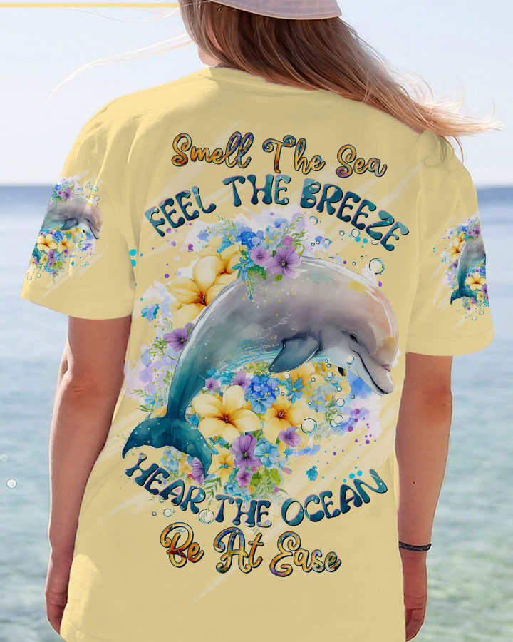 BLISSCORNERS SMELL THE SEA FEEL THE BREEZE DOLPHIN ALL OVER PRINT