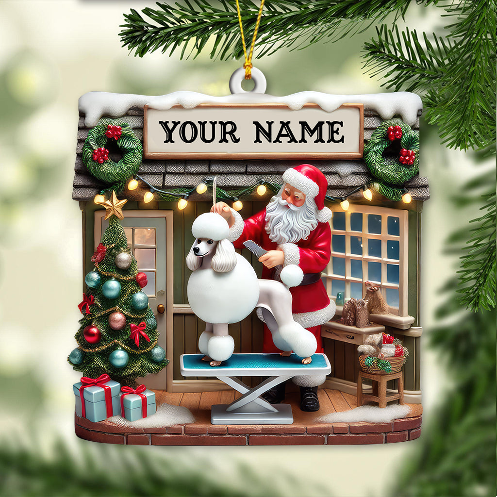 Blisscorners Custom Name Santa Groomer Ornament, Home Decor Christmas Gift2D Flat LM2211