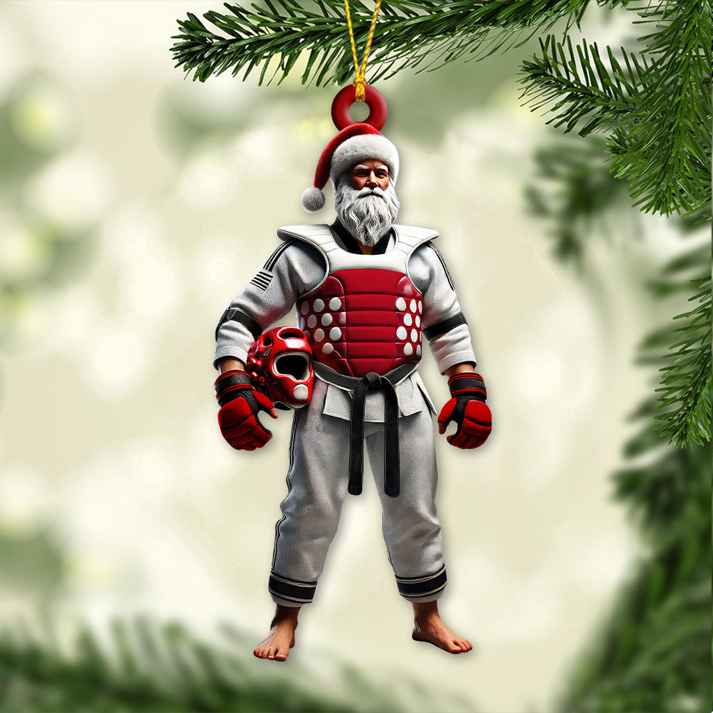 Blisscorners Custom Name Taekwondo Santa Ornament, Taekwondo Christmas Gift2D Flat LM2211