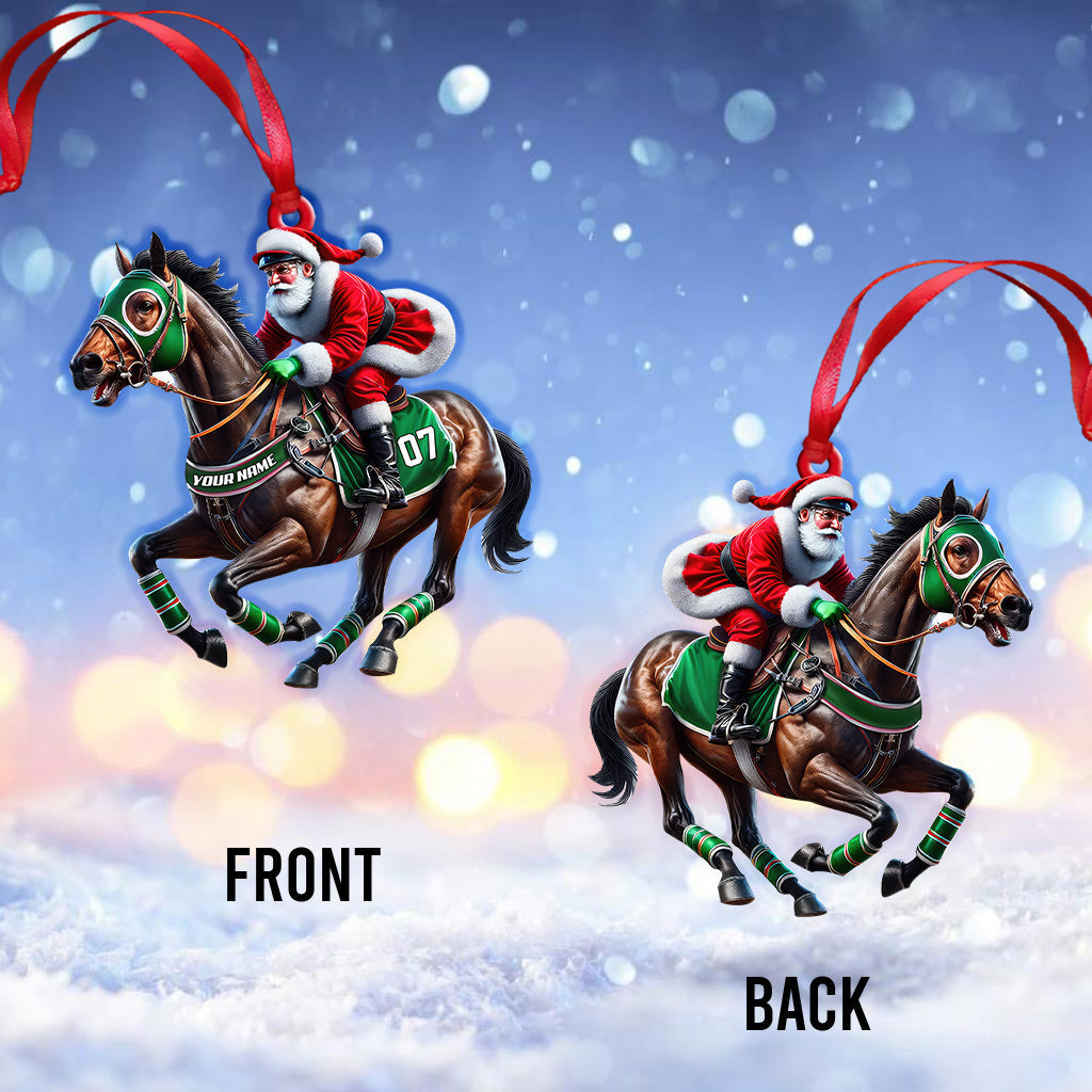 Blisscorners Custom Name and Number Horse Racing Ornament Ornament, Christmas Horse Racing Gift2D Flat LM2211