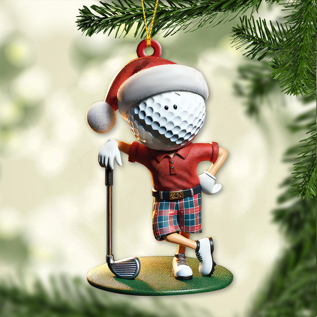 Blisscorners Custom Name Golf Santa Ornament, Golf Lover Christmas Gift2D Flat LM2211