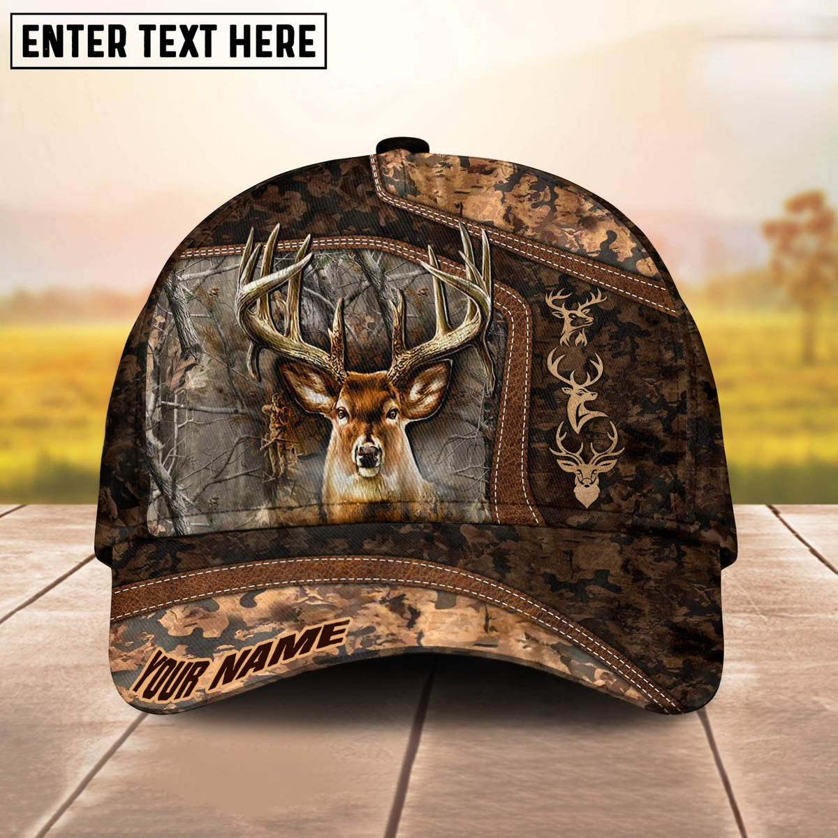 Blisscorners Collab Artist Deer Hunting Camo Ver2 Personalized Hat 3D Printed Multicolor
