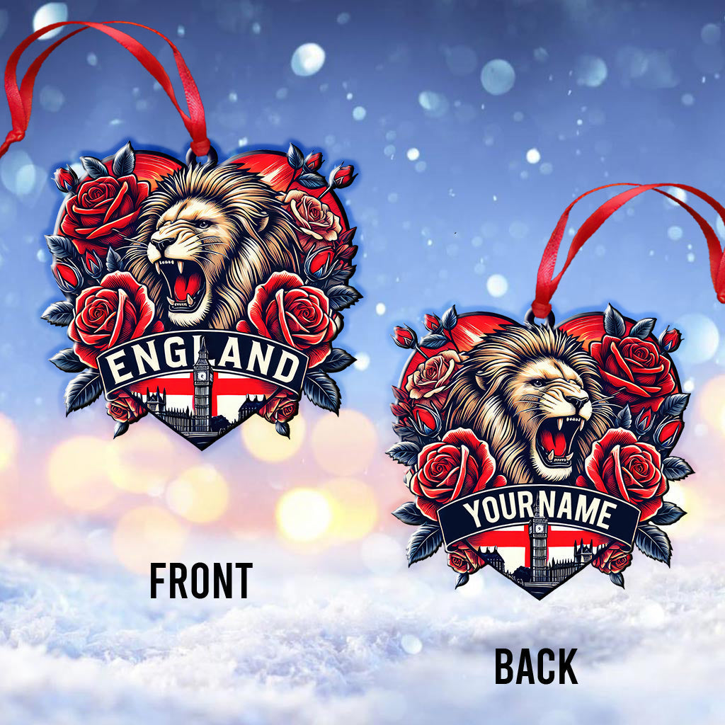 Blisscorners Custom Name England Ornament, Christmas Gift for England Lover2D Flat LM2211