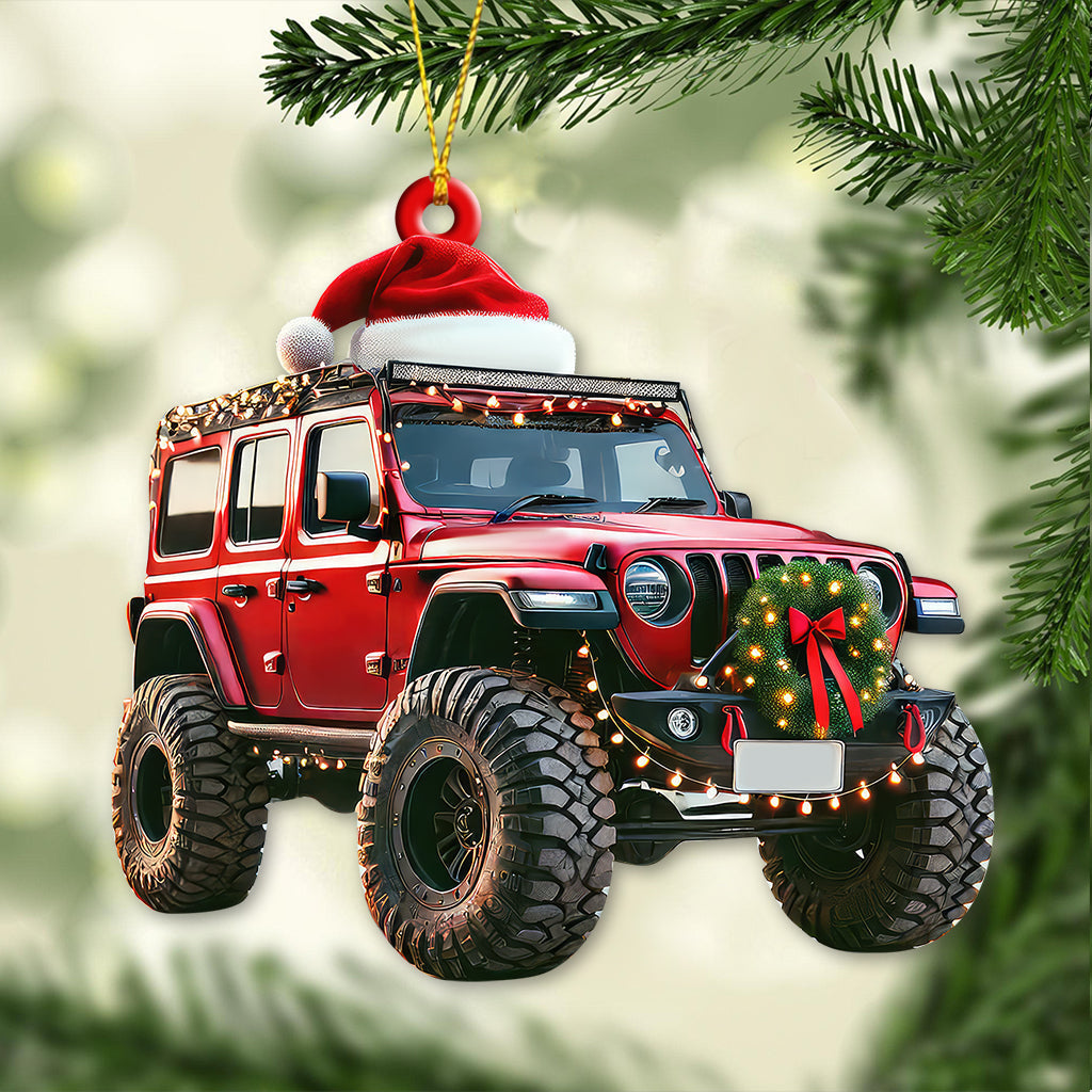 Blisscorners Custom Name Jeep Ornament, Christmas Gift for Jeep Lover2D Flat LM2211