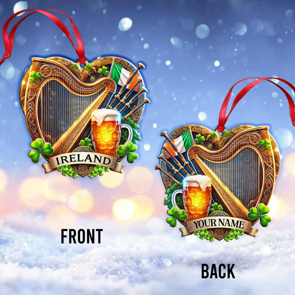 Blisscorners Custom Name Ireland Ornament, Christmas Gift for Ireland Lover2D Flat LM2211