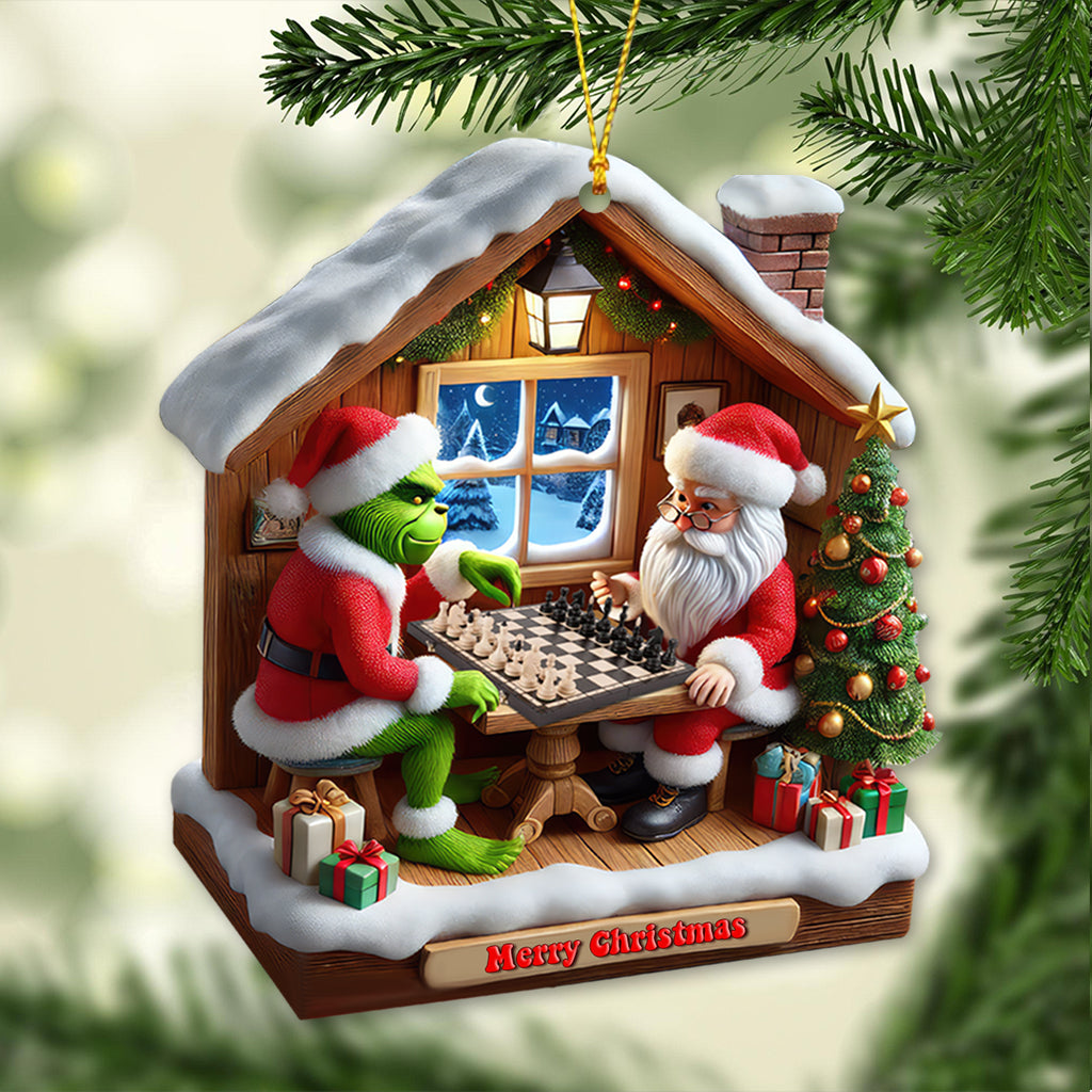 Blisscorners Custom Name Chess Santa Ornament, Chess Lover Christmas Gift2D Flat LM2211