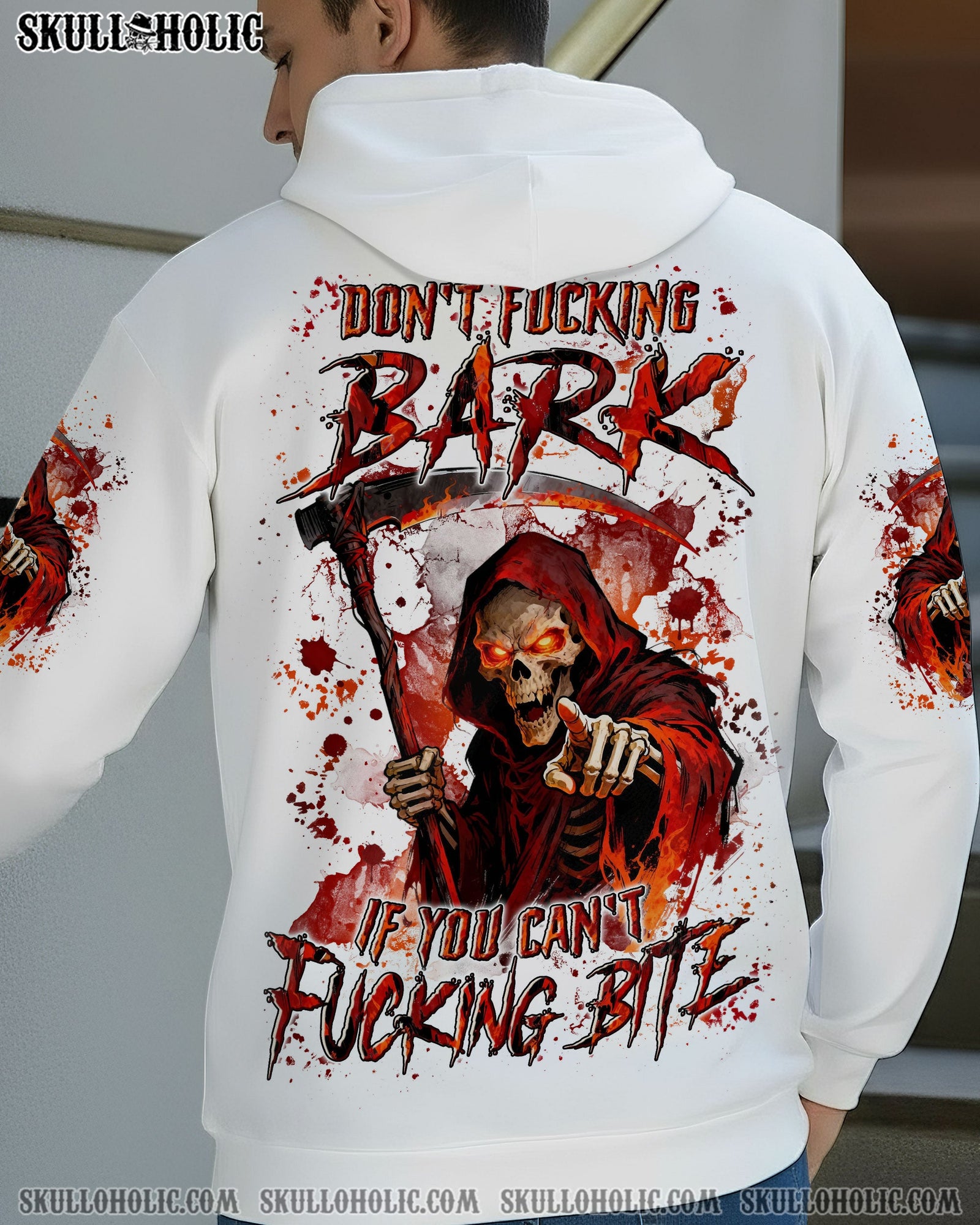 BLISSCORNERS DON’T F BARK SKULL REAPER ALL OVER PRINT