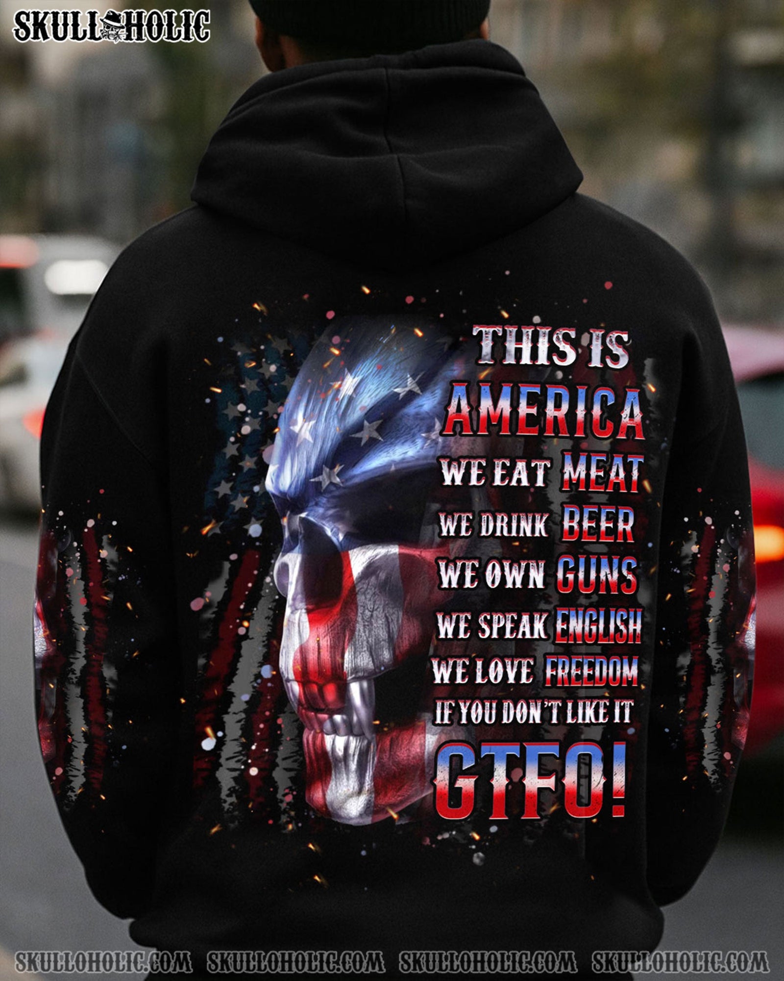 BLISSCORNERS THIS IS AMERICA SKULL ALL OVER PRINT