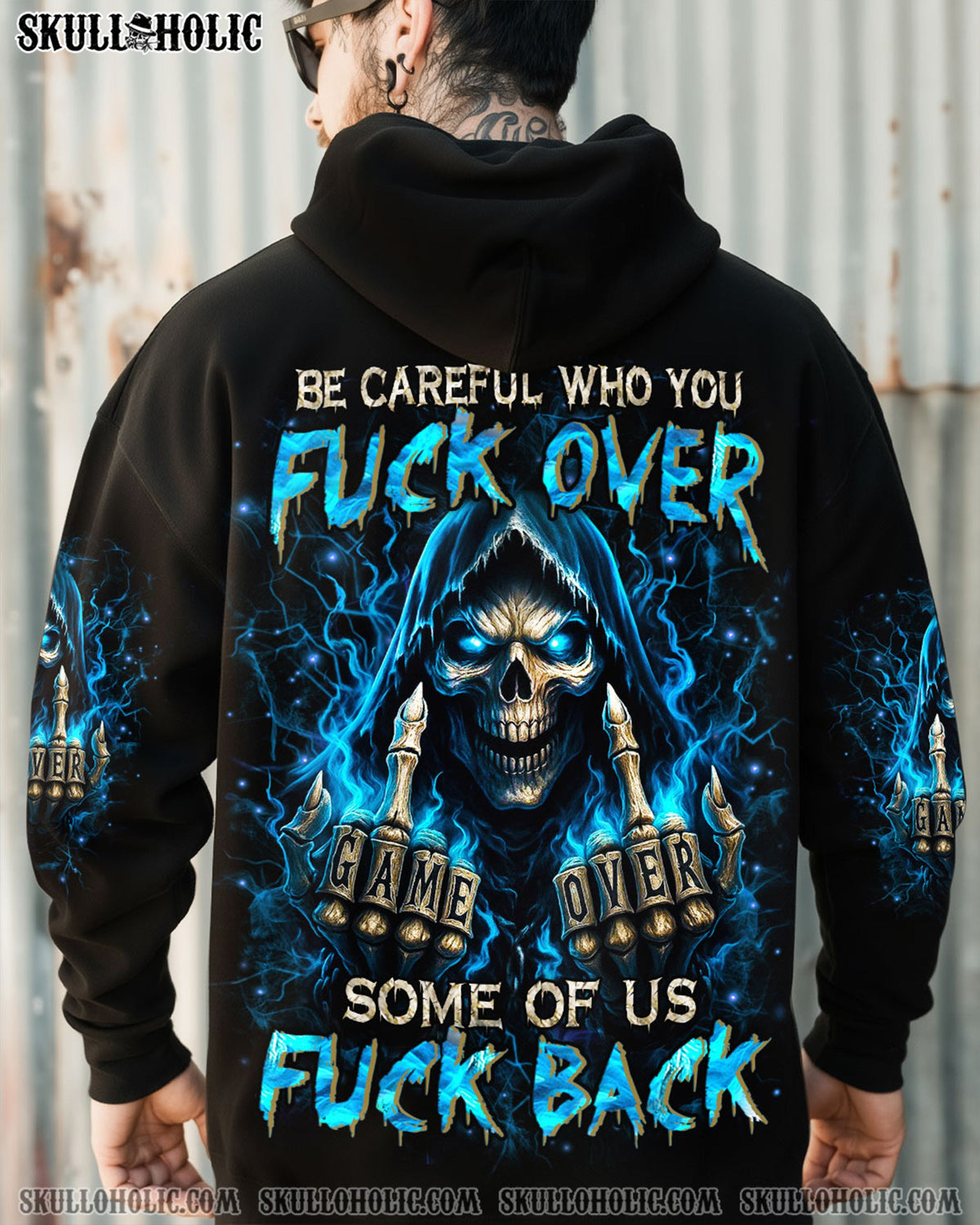 BLISSCORNERS BE CAREFUL SKULL REAPER ALL OVER PRINT