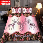 Blisscorners Personalized Deer Hunting Pink Blanket