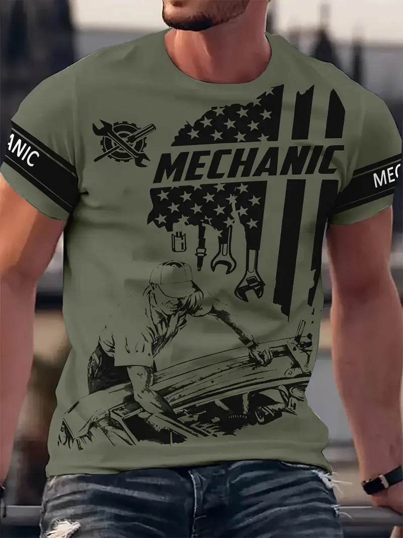 Blisscorners Mechanic Shirts for Men, Mechanic Camo Shirt Gifts for Mechanical Man