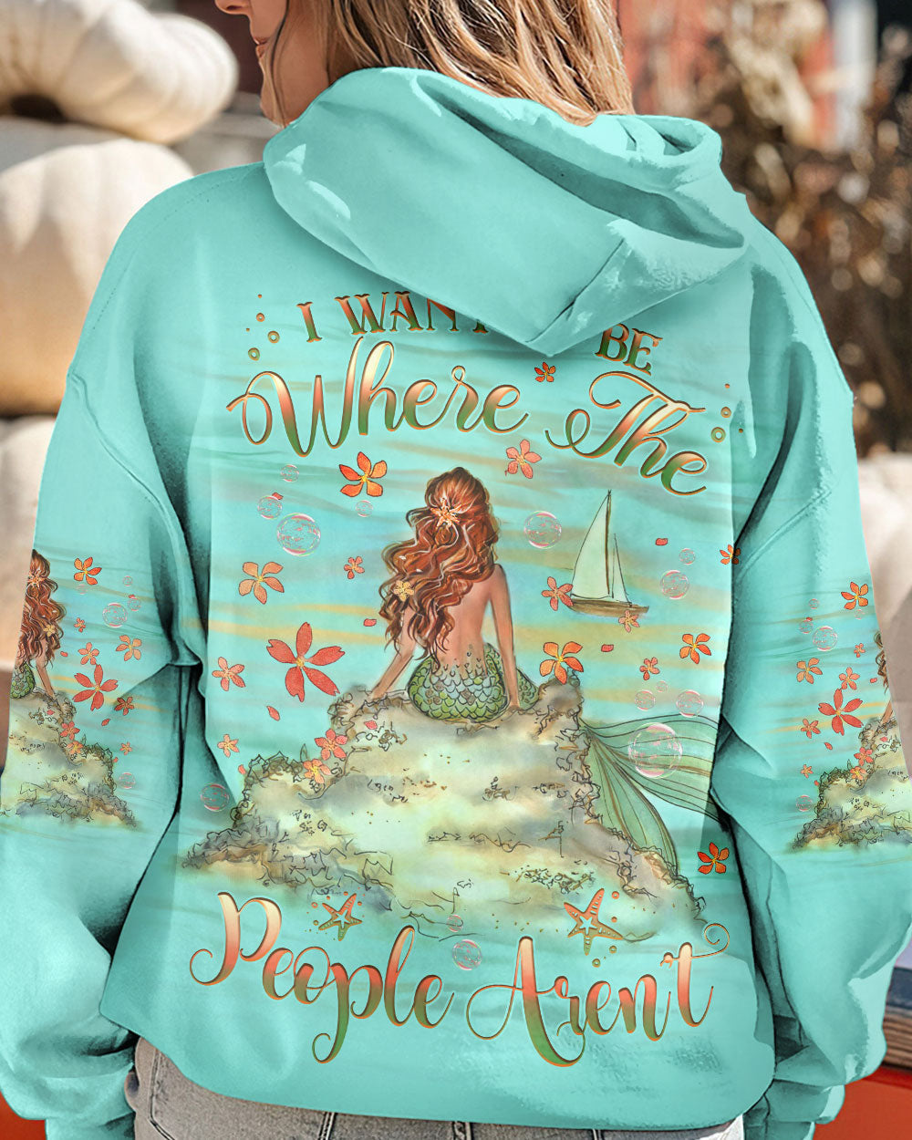BLISSCORNERS I WANT TO BE WHERE THE PEOPLE AREN'T MERMAID ALL OVER PRINT