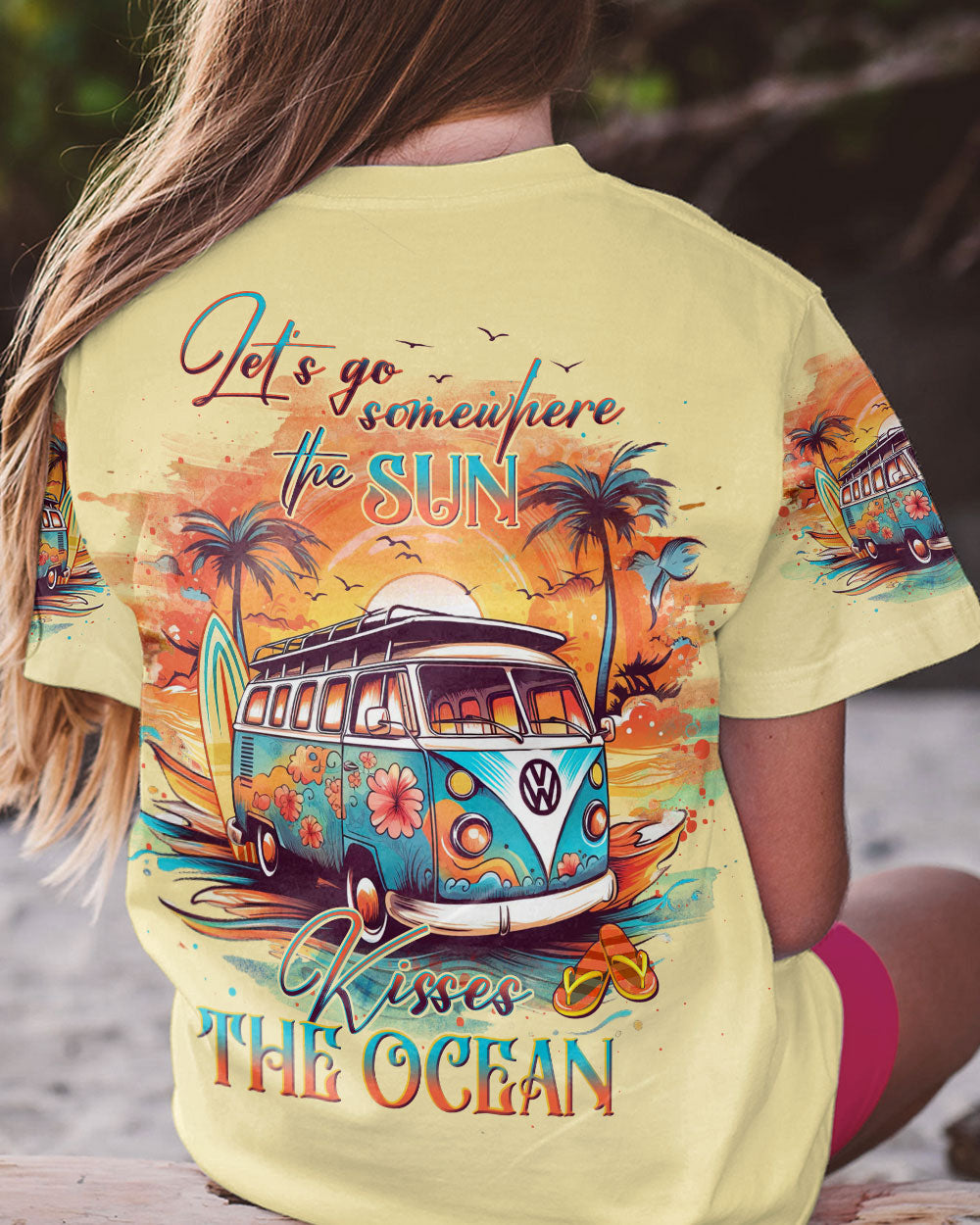 BLISSCORNERS LET'S GO SOMEWHERE THE SUN KISSES THE OCEAN ALL OVER PRINT