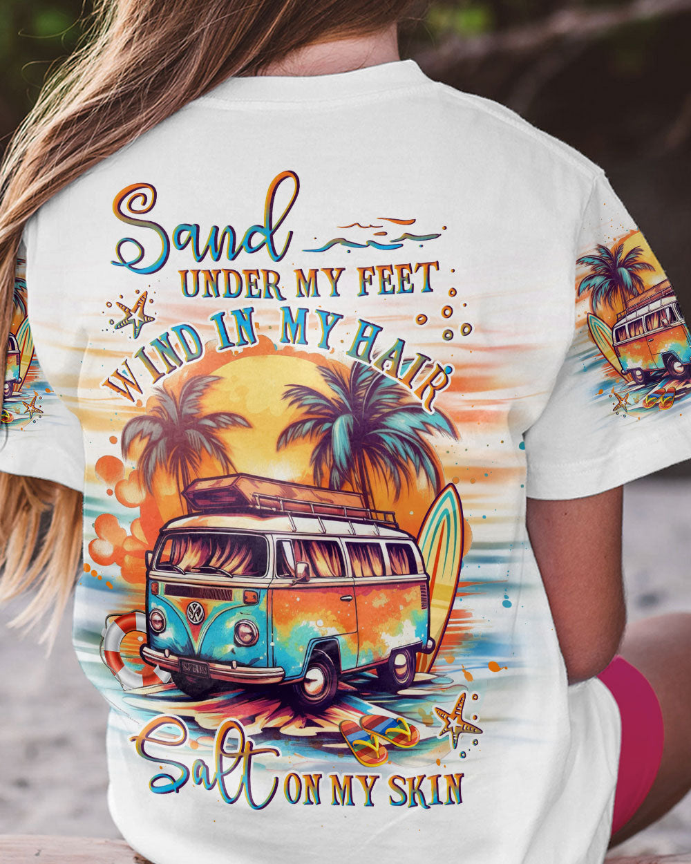 BLISSCORNERS SAND UNDER MY FEET WIND IN MY HAIR ALL OVER PRINT