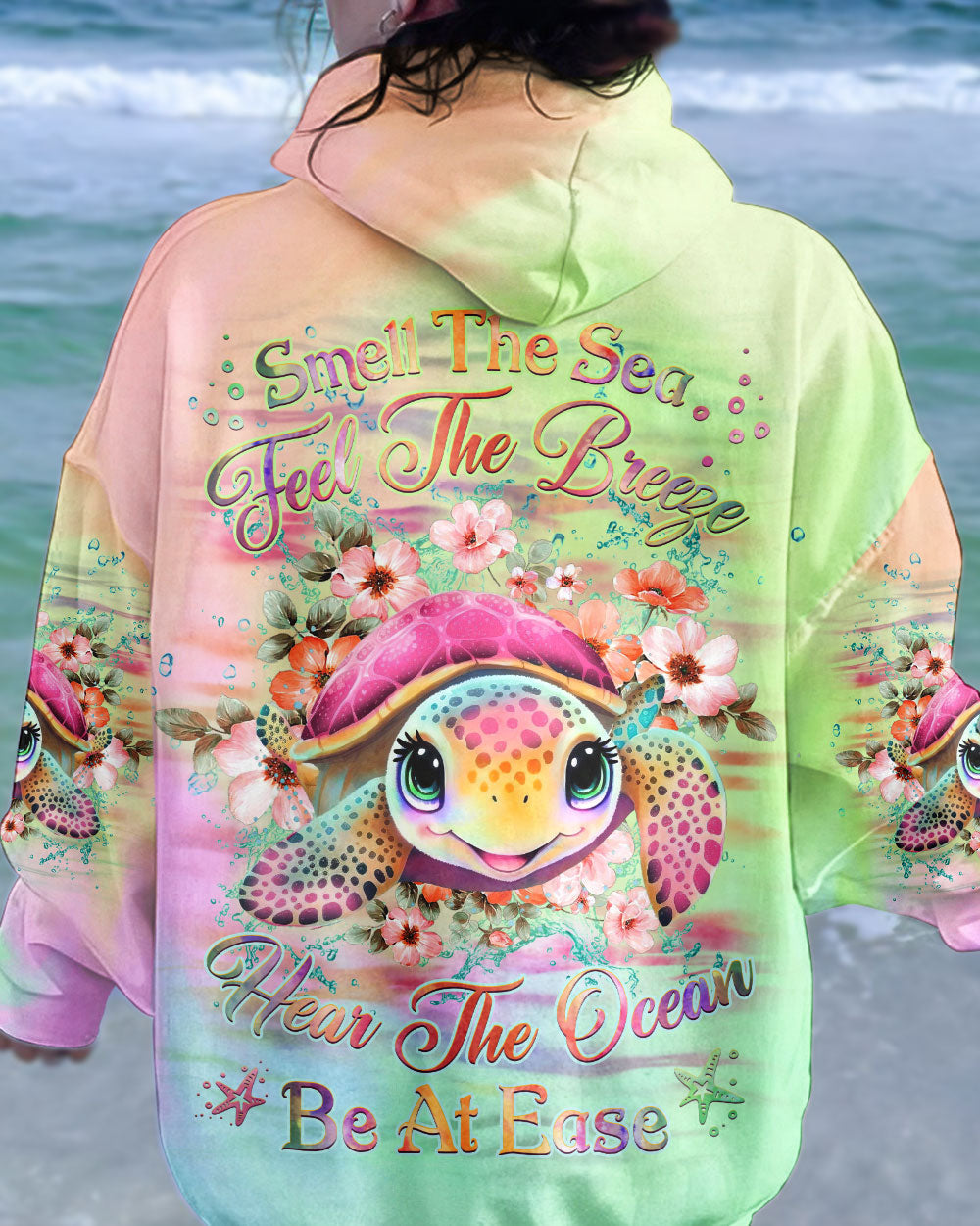BLISSCORNERS SMELL THE SEA FEEL THE BREEZE TURTLE ALL OVER PRINT