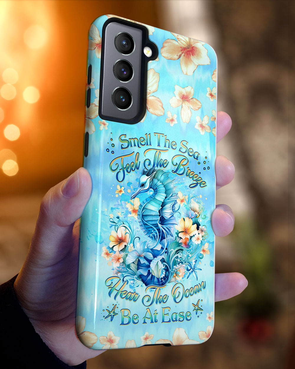 BLISSCORNERS SMELL THE SEA FEEL THE BREEZE SEAHORSE PHONE CASE