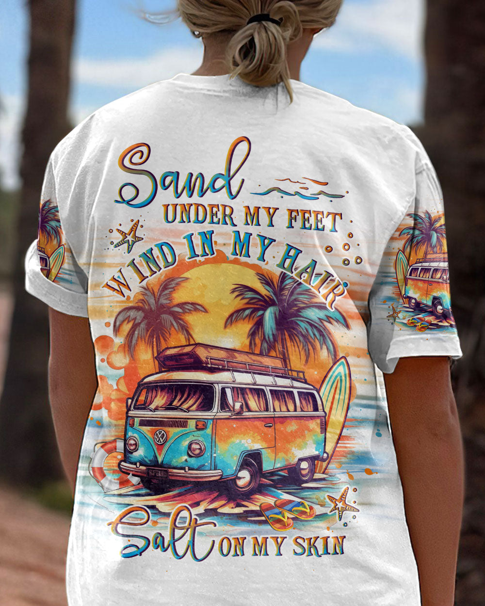 BLISSCORNERS SAND UNDER MY FEET WIND IN MY HAIR ALL OVER PRINT