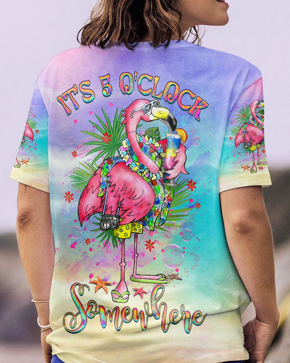 BLISSCORNERS IT'S 5 O'CLOCK SOMEWHERE FLAMINGO ALL OVER PRINT