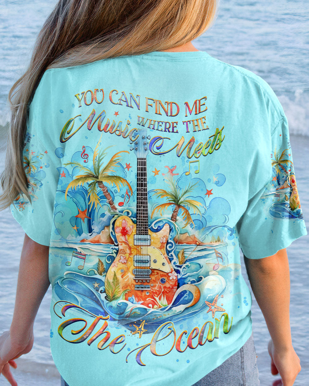 BLISSCORNERS YOU CAN FIND ME WHERE THE MUSIC ALL OVER PRINT