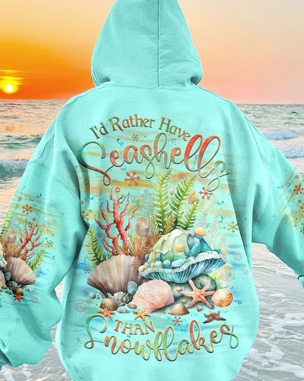 BLISSCORNERS I'D RATHER HAVE SEASHELLS ALL OVER PRINT
