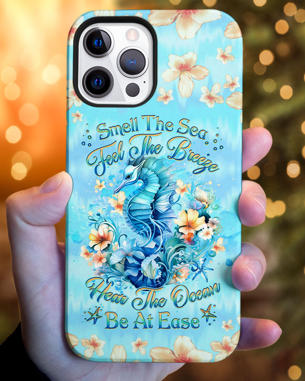 BLISSCORNERS SMELL THE SEA FEEL THE BREEZE SEAHORSE PHONE CASE