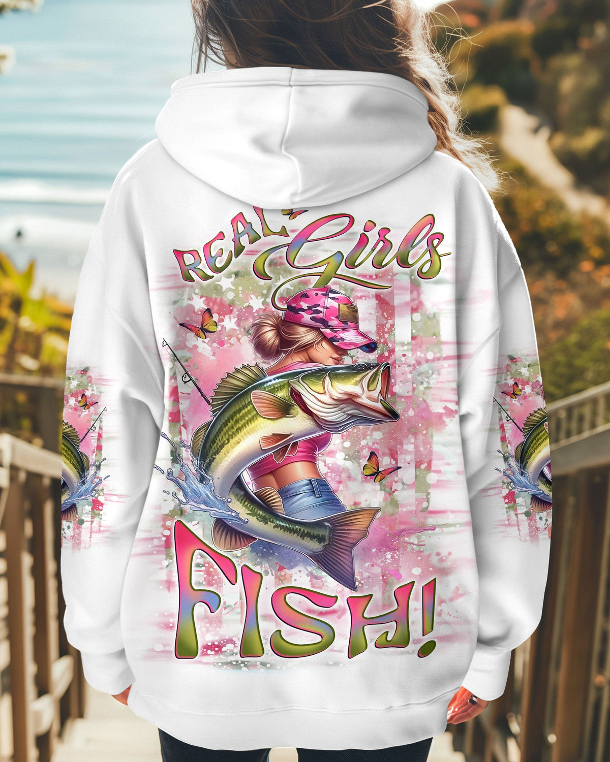 BLISSCORNERS REAL GIRLS FISH FISHING ALL OVER PRINT