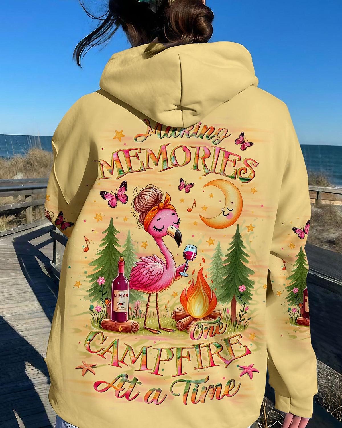 BLISSCORNERS MAKING MEMORIES ONE CAMPFIRE AT A TIME FLAMINGO ALL OVER PRINT