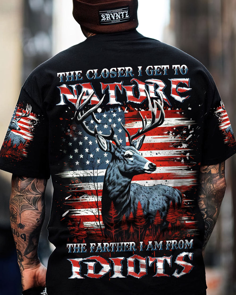 BLISSCORNERS THE CLOSER I GET TO NATURE DEER HUNTING ALL OVER PRINT