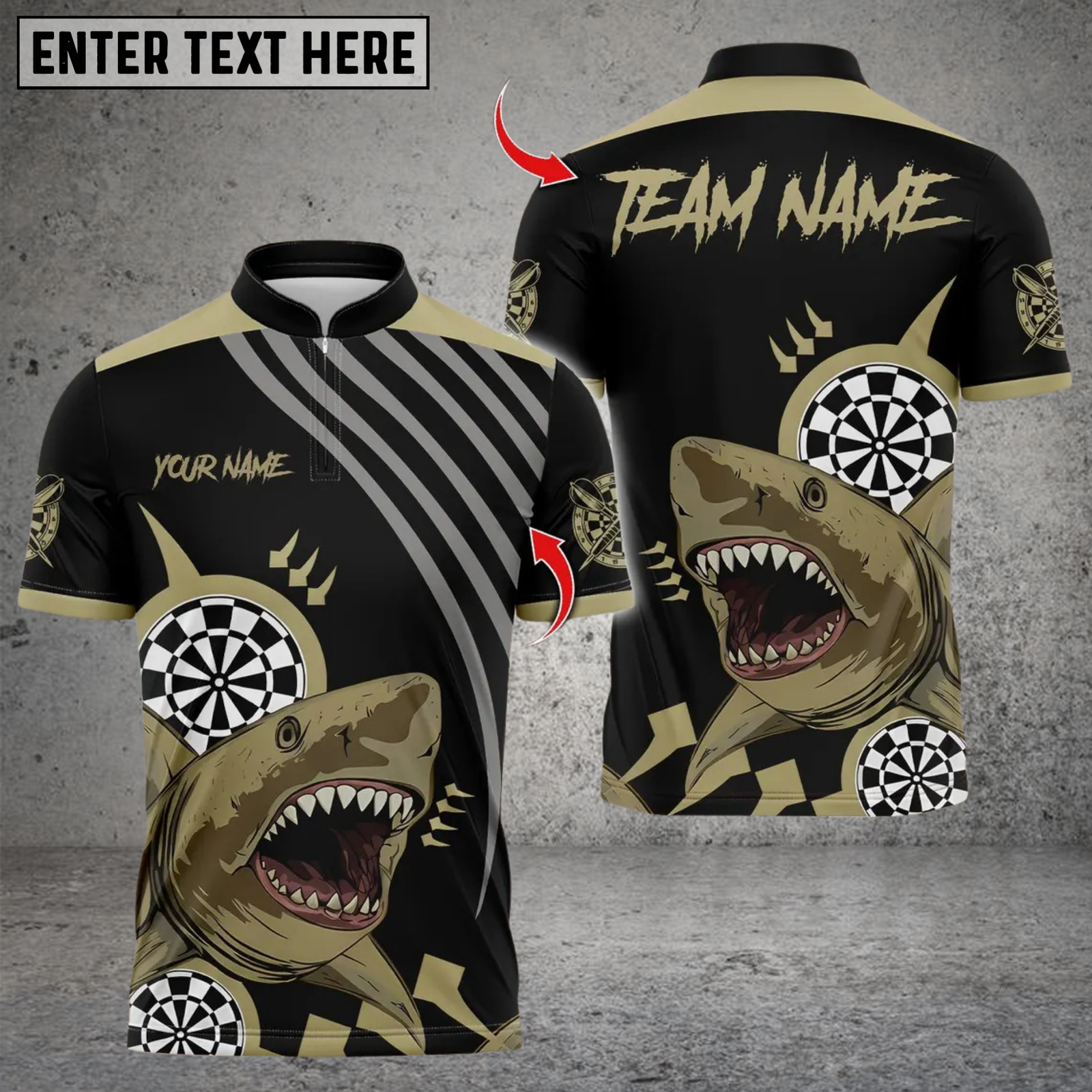 Blisscorners Darts Funny Shark Dartboard Design Multicolor Customized Name, Team Name 3D Shirts