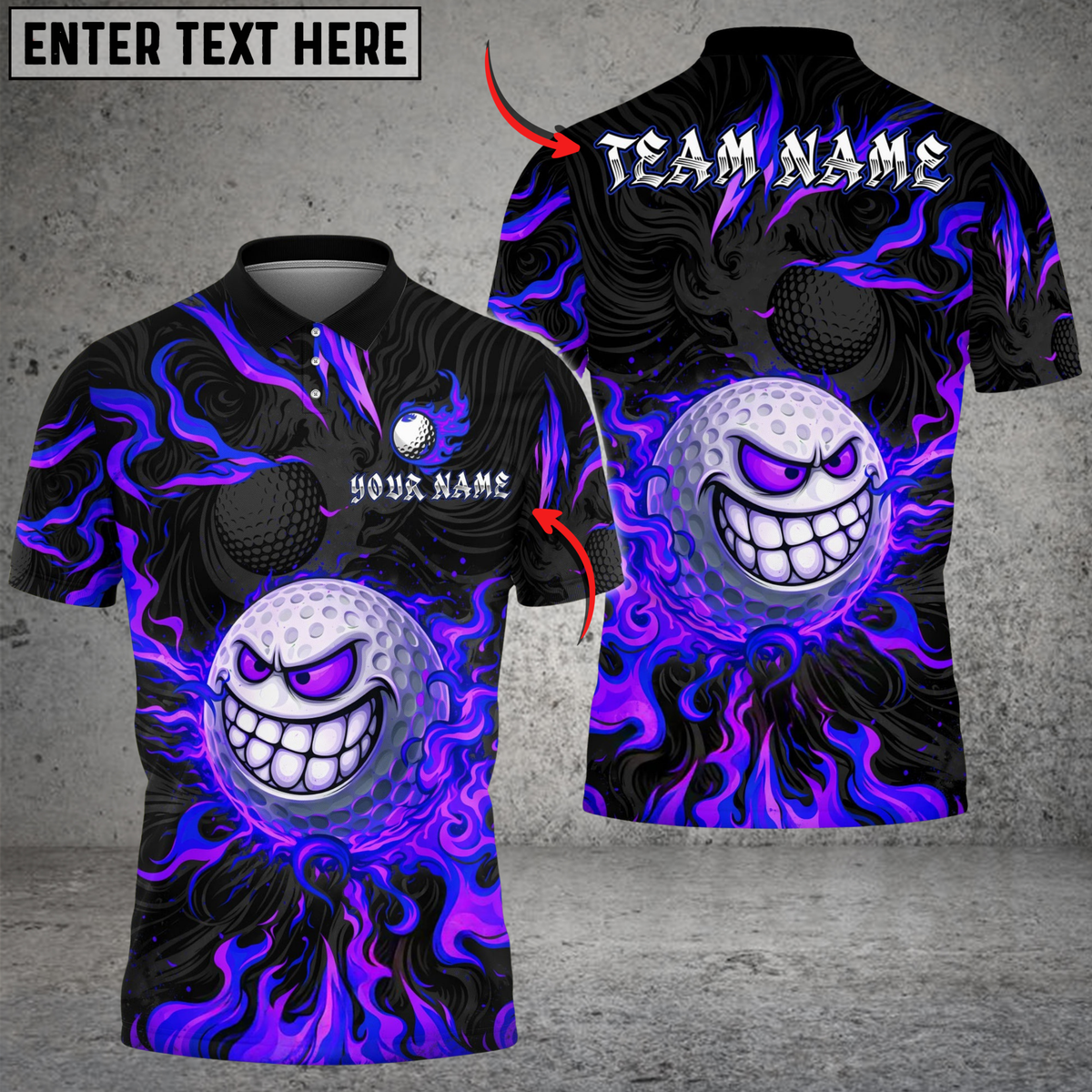 Blisscorners Savage Smile Swing Golf Polo Shirt Customized Name, Team Name 3D Shirts