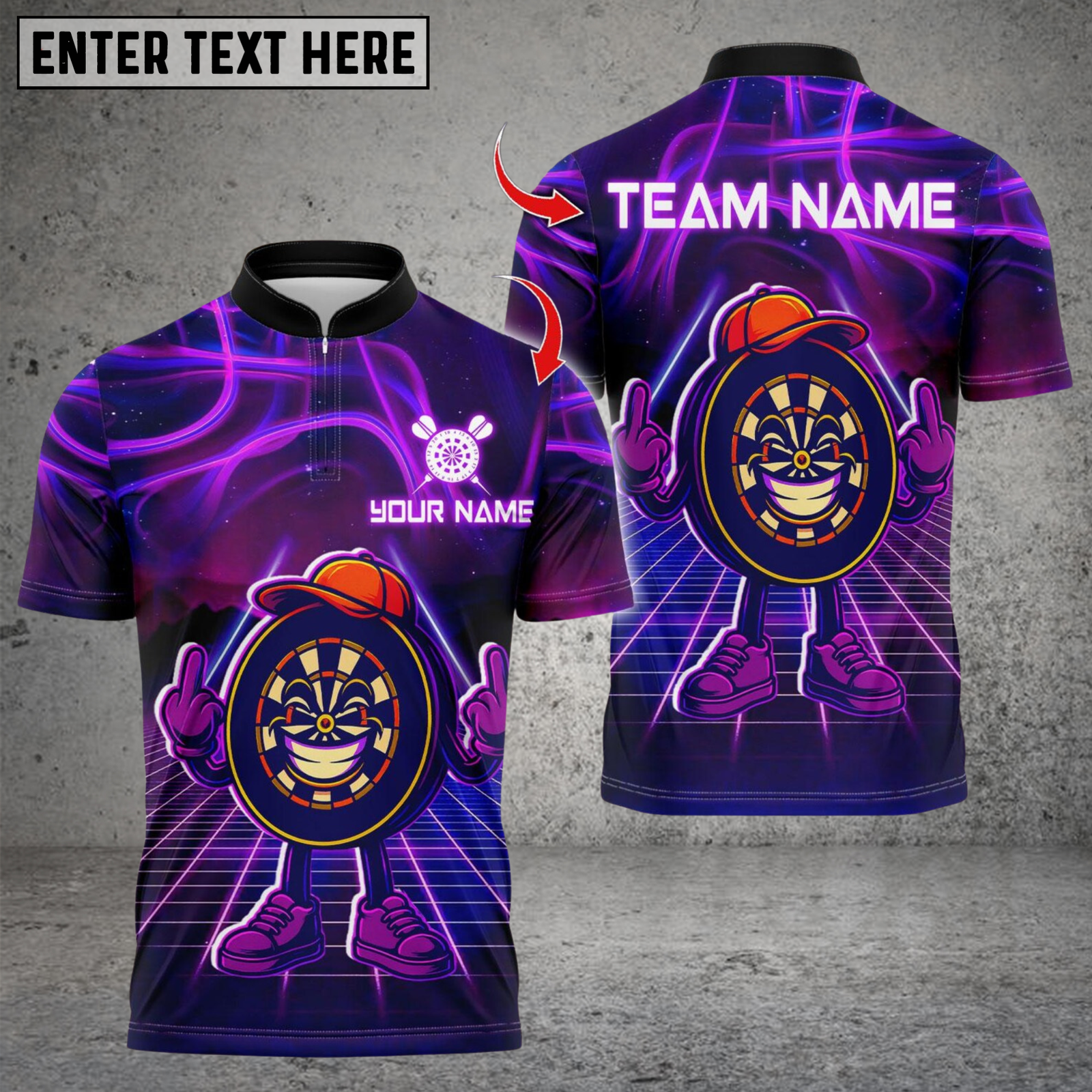 Blisscorners Darts Neon Dartboard Swag Multicolor Customized Name, Team Name 3D Shirts
