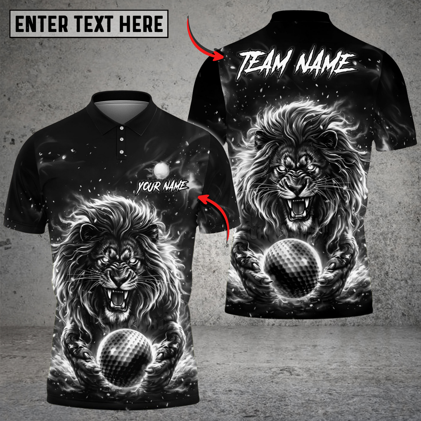 Blisscorners Electric Lion Golf Polo Customized Name, Team Name 3D Shirts (4 Colors)