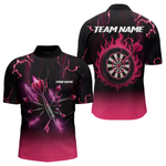 Blisscorners Pink And Black Lightning Arrow Custom Dart Shirts For Men| Darts Team Jersey â€“ Polo & Quarter ZipÂ LM0705