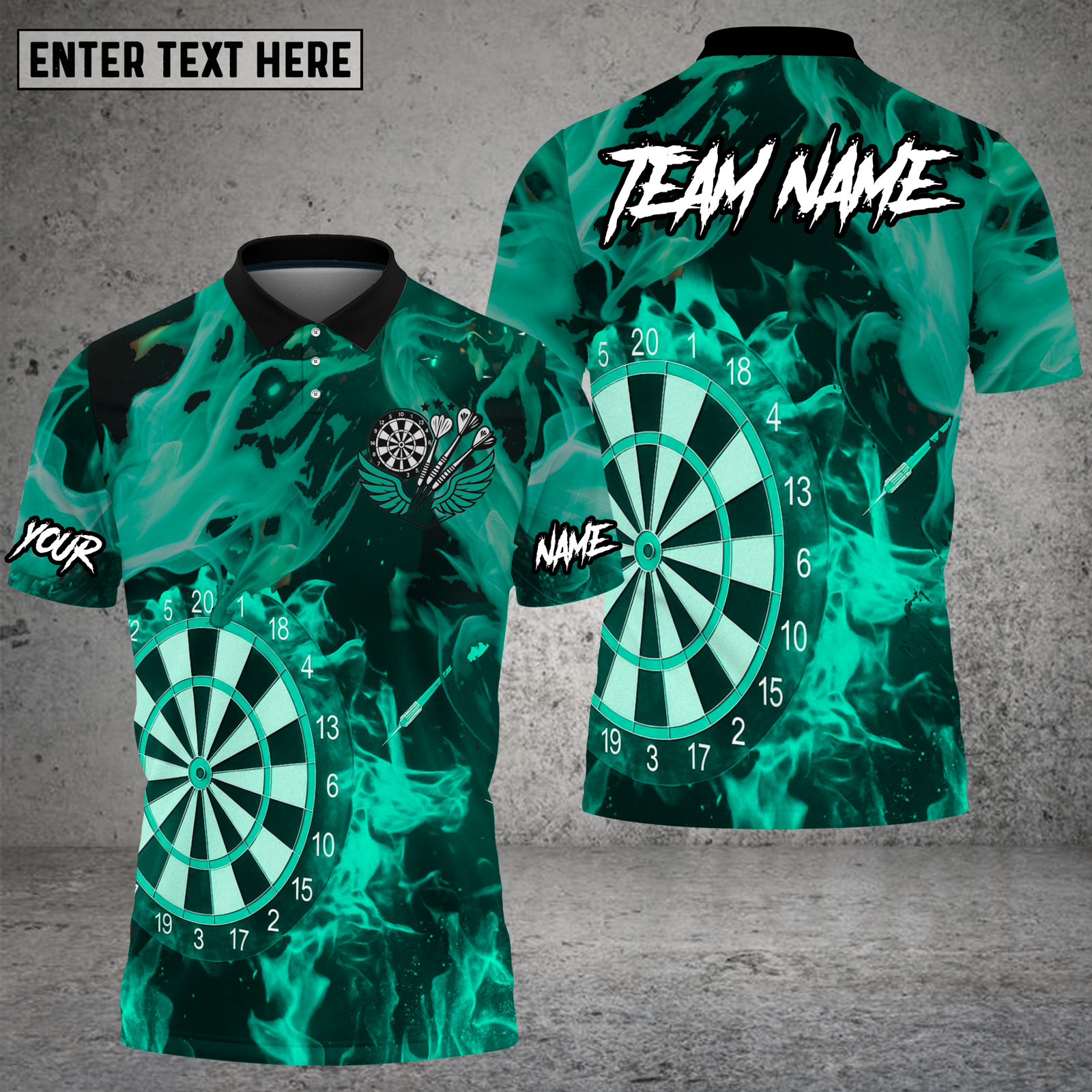 Blisscorners Dart Shirt Aqua Flame Board Style Multioptions Personalized Name, Team Name Unisex 3D Shirt (4 Colors)
