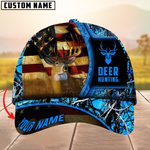 Blisscorners Premium Unique The Best Flag Deer Hunting Camouflage Pattern Multicolor Personalized Name 3D Cap