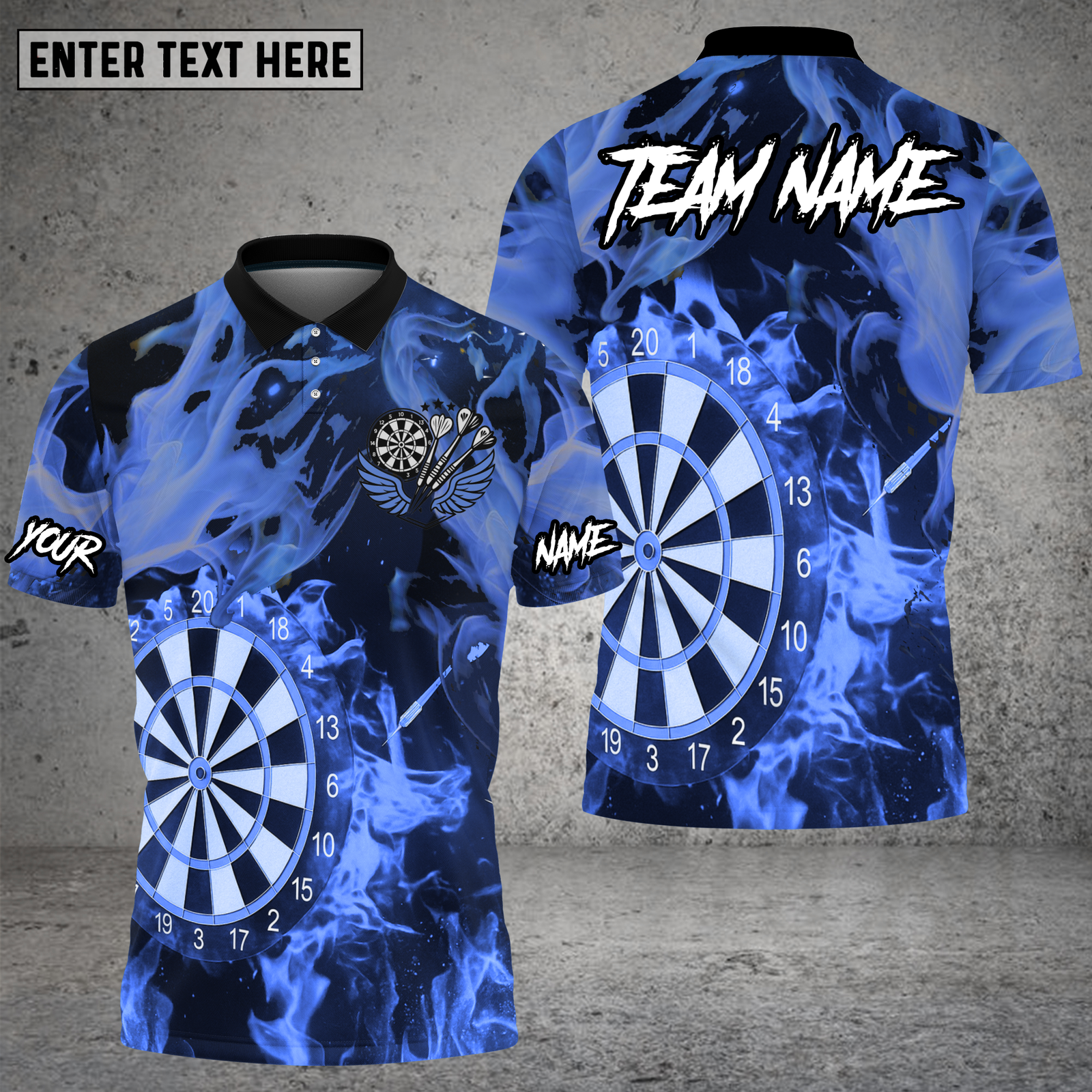Blisscorners Dart Shirt Aqua Flame Board Style Multioptions Personalized Name, Team Name Unisex 3D Shirt (4 Colors)