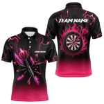 Blisscorners Pink And Black Lightning Arrow Custom Dart Shirts For Men| Darts Team Jersey – Polo & Quarter Zip LM0705
