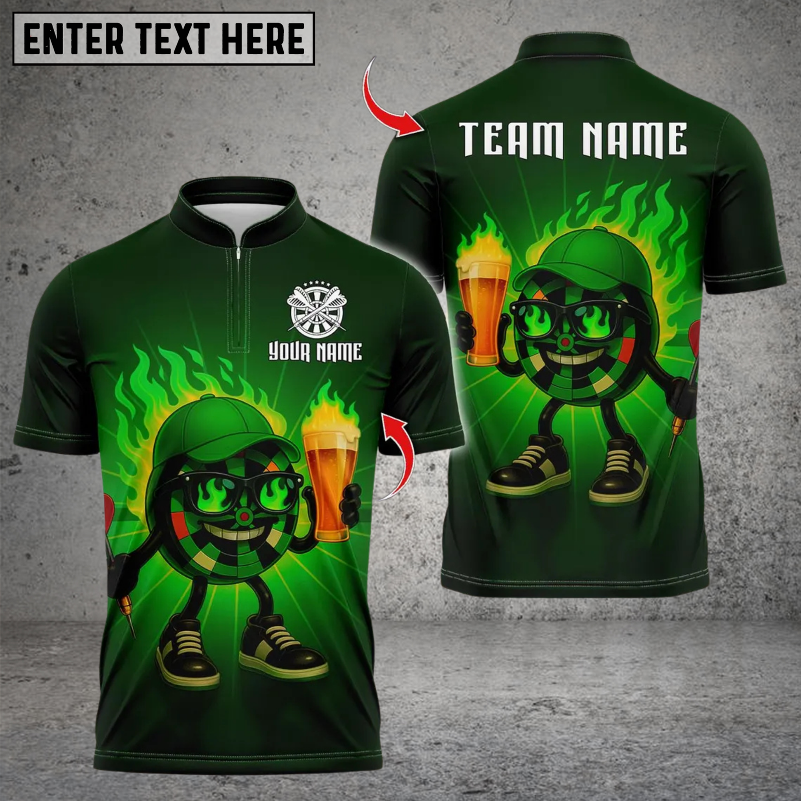 Blisscorners Darts Flaming Dartboard Beer Lover Multicolor Customized Name, Team Name 3D Shirts
